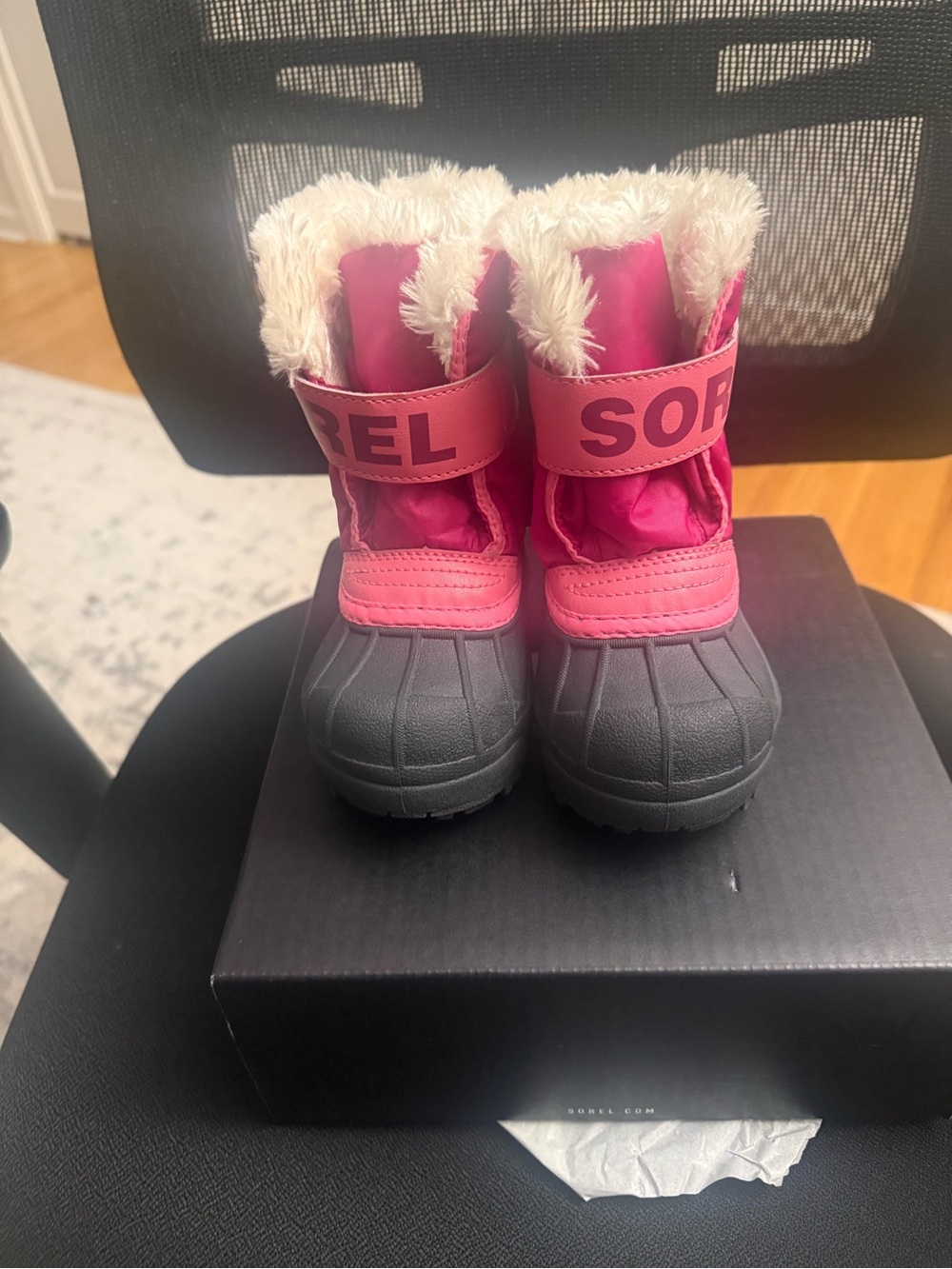 Sorel Kids Pink Winter Snow Boots with Faux Fur